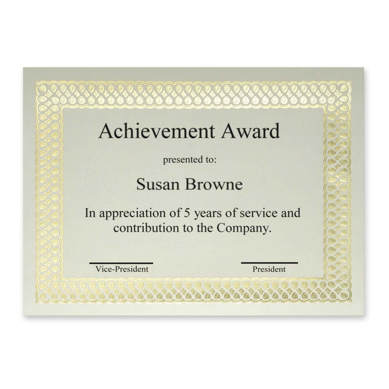 First Base Classic Gold Foil/Linen Certificate