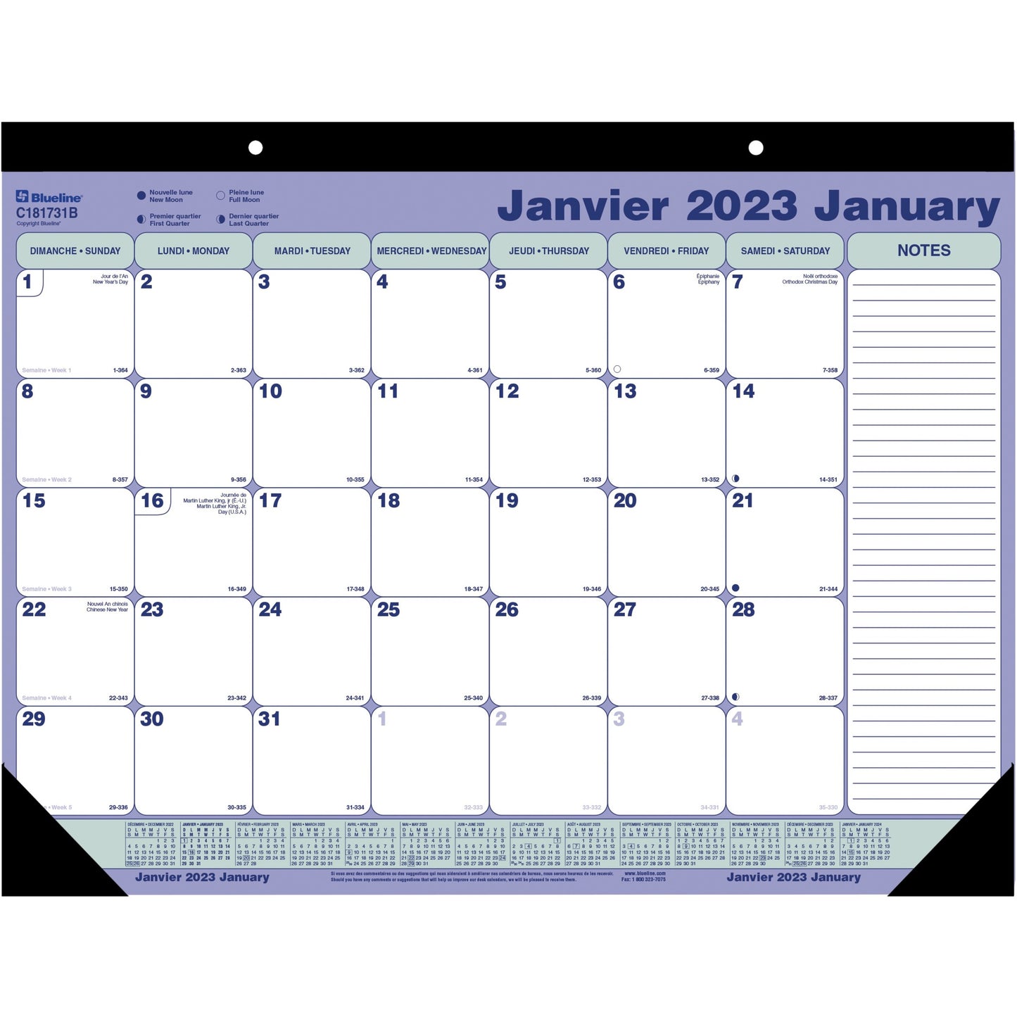 Blueline Blueline Monthly Desk Pad Calendar