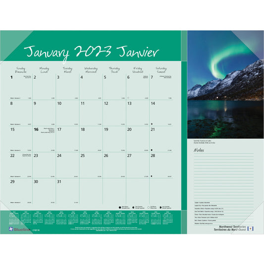 Blueline Blueline Canadian Provinces Monthly Desk pad Calendar