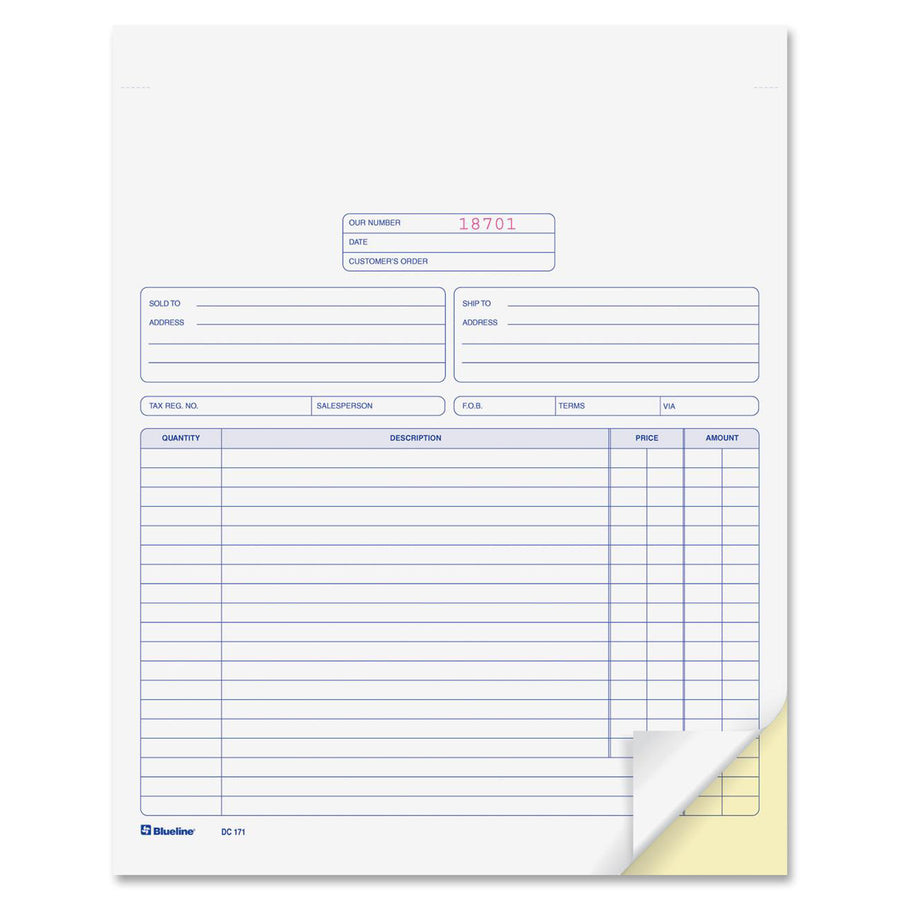 Blueline Invoice Book - DC171