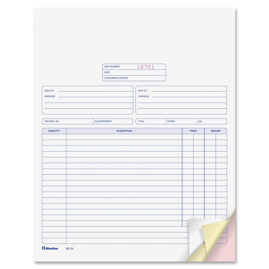 Blueline Invoice Book - DC172