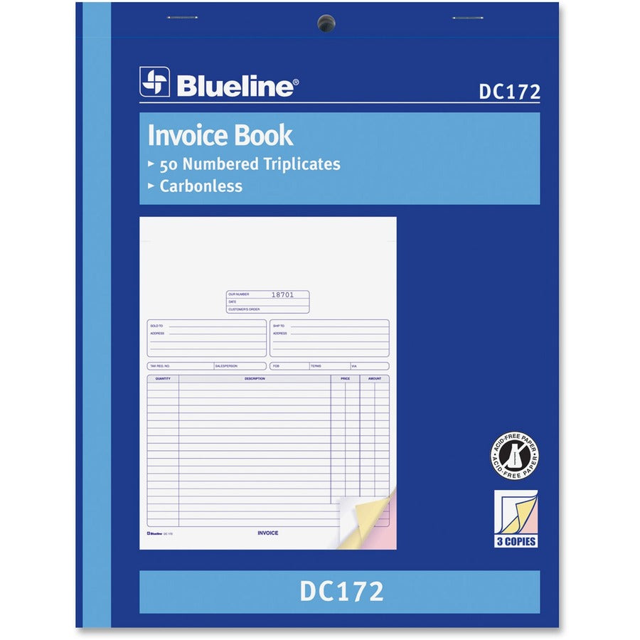 Blueline Invoice Book - DC172