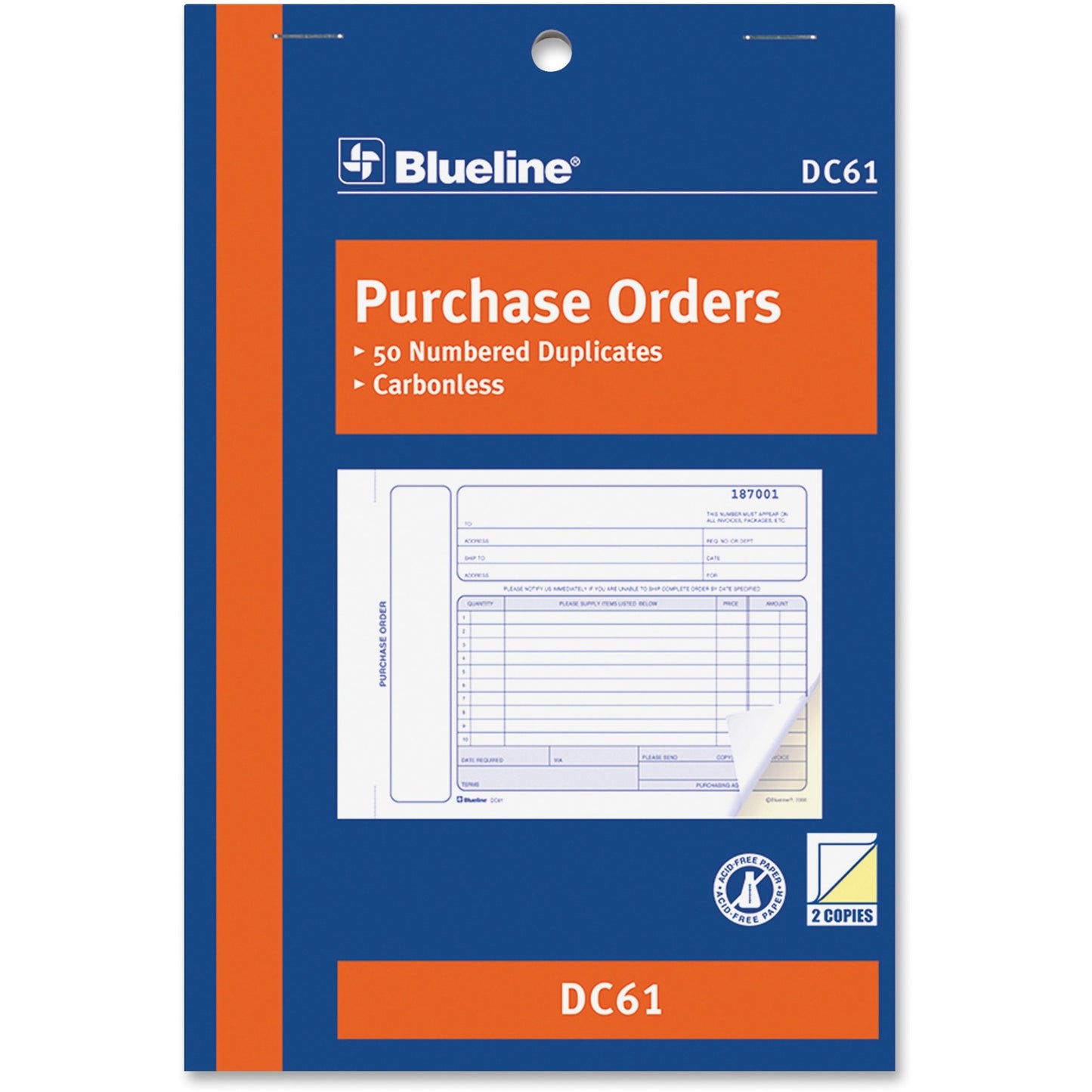 Blueline Purchase Order Form Book