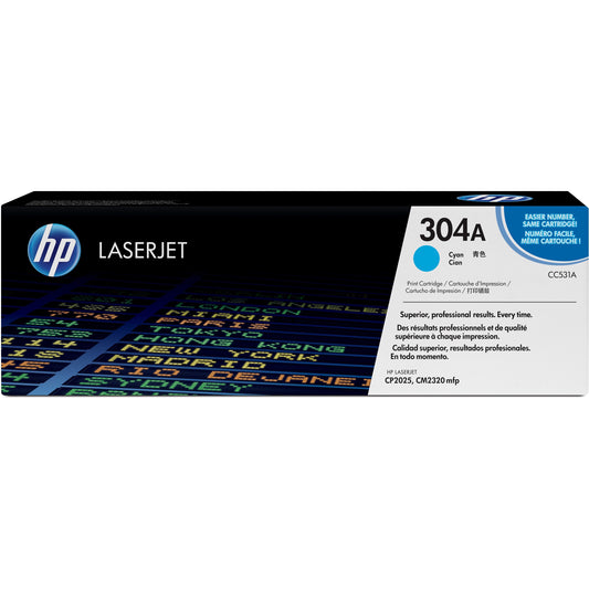 HP 304A (CC531A) Original Toner Cartridge - Single Pack - Cyan