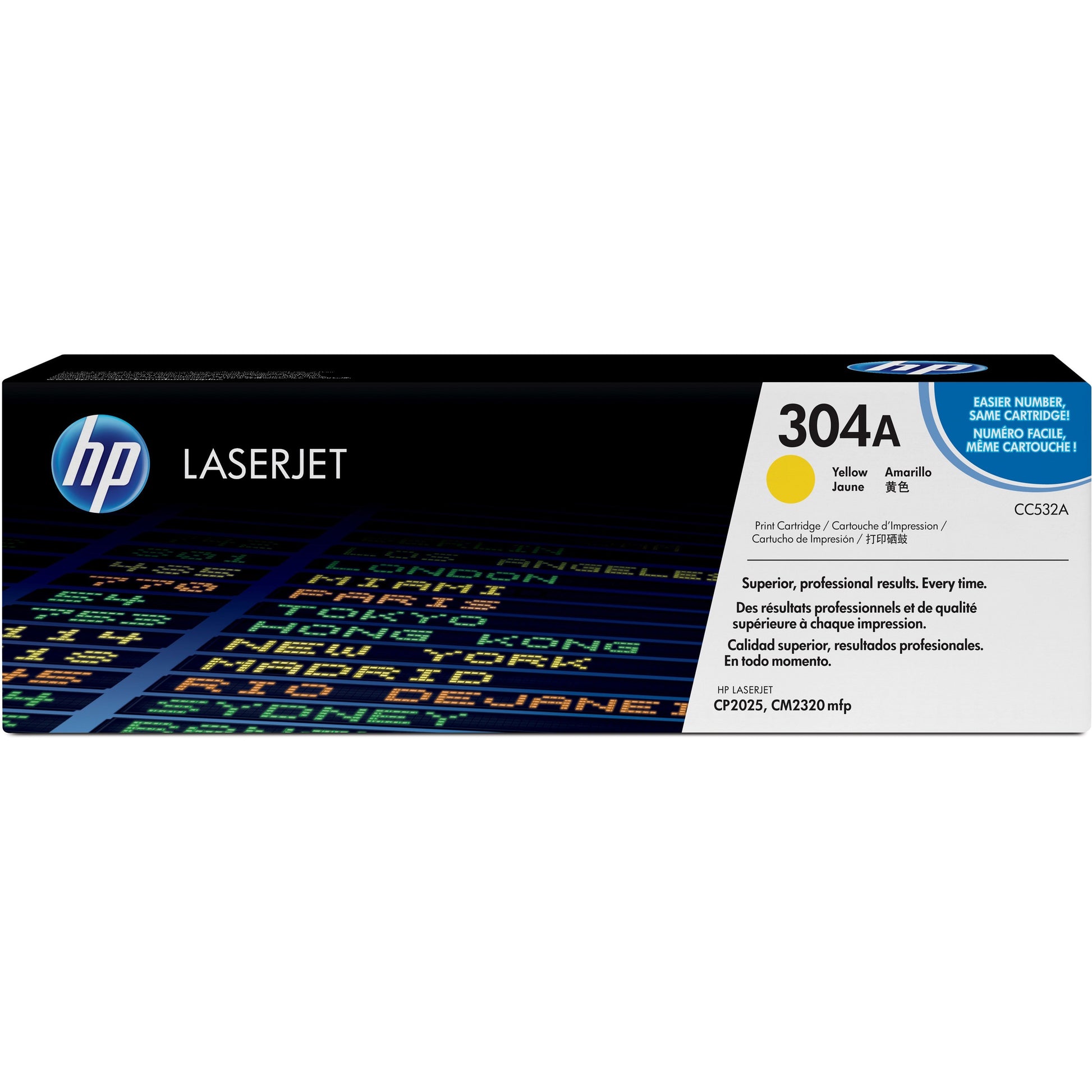 HP 304A (CC532A) Original Toner Cartridge - Single Pack - Yellow