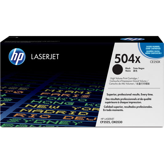 HP 504X (CE250X) Original Toner Cartridge - Single Pack - Black