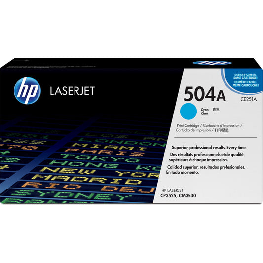 HP 504A (CE251A) Original Toner Cartridge - Single Pack - Cyan