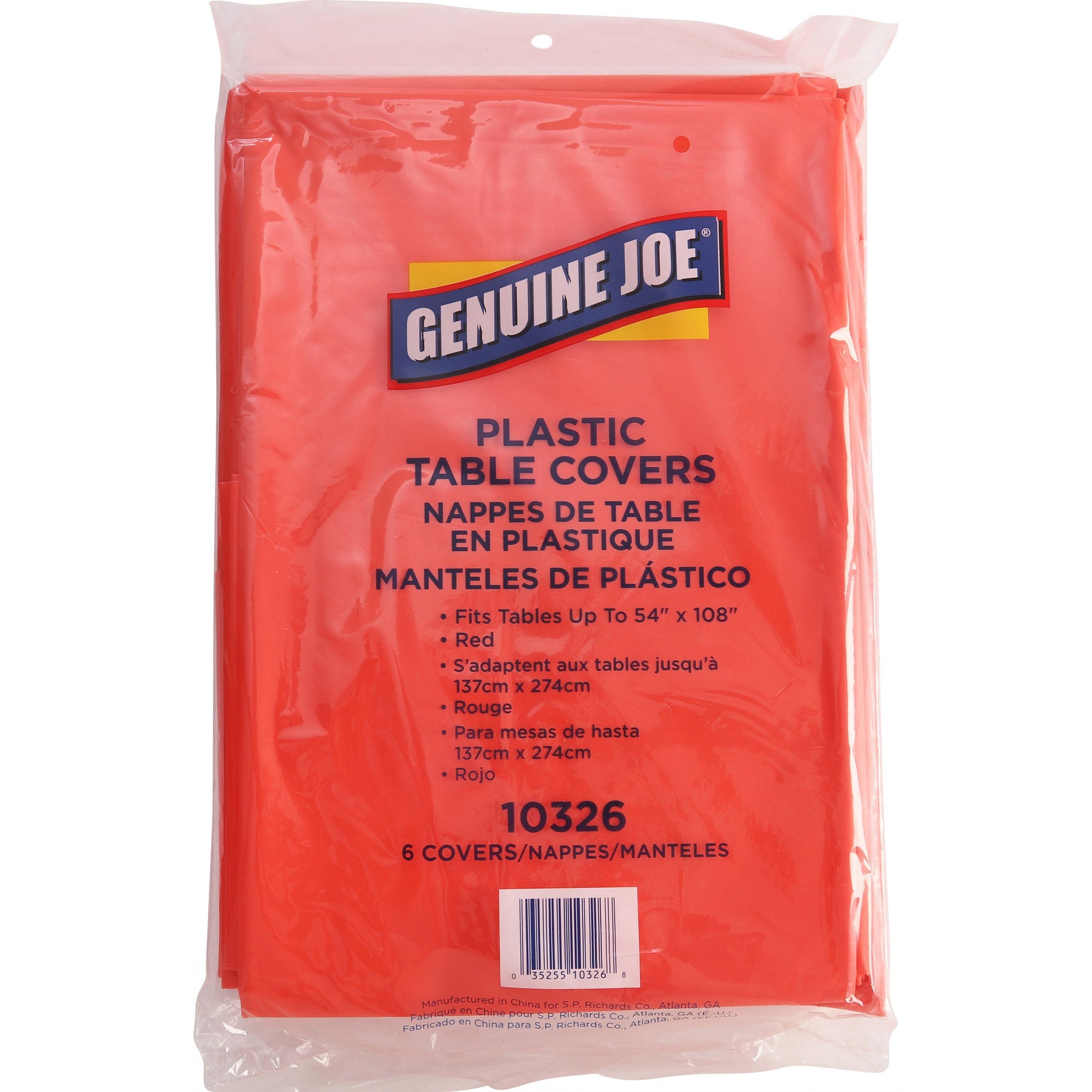 Genuine Joe Plastic Rectangular Table Covers