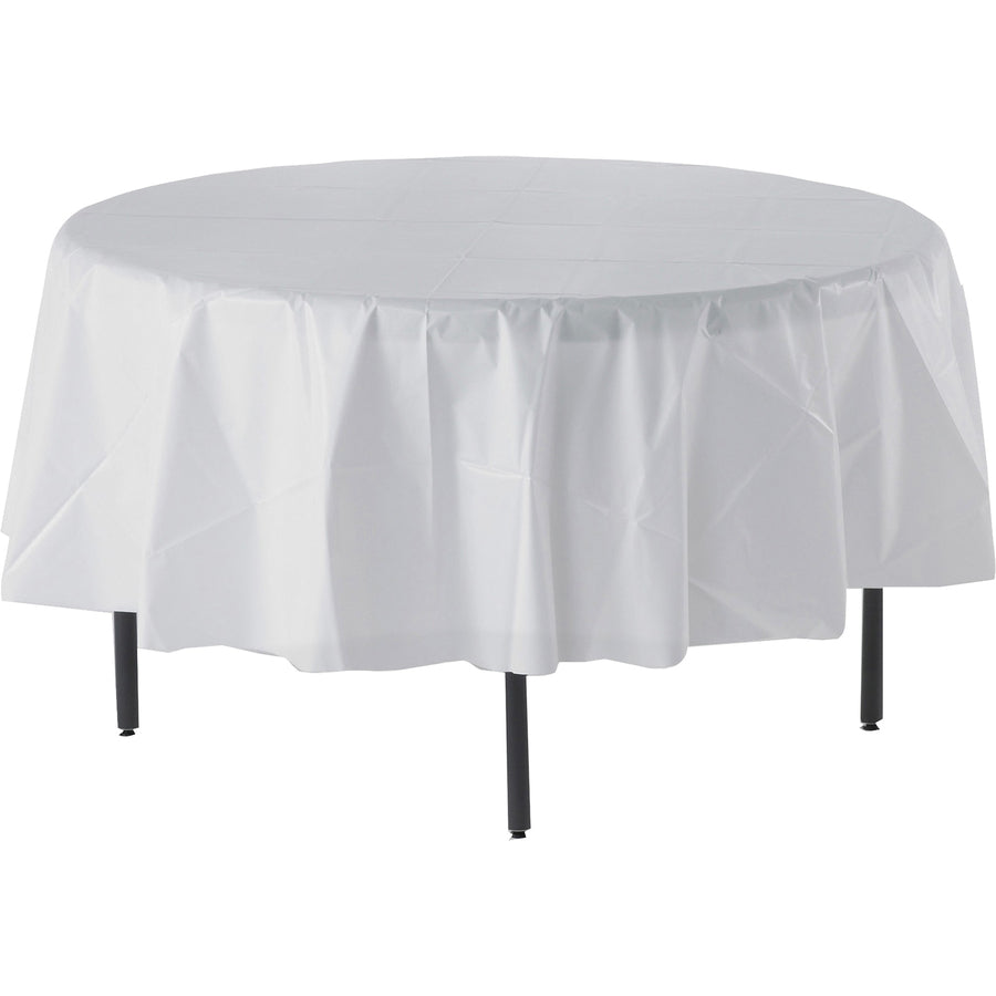 TABLECVR, PLSTC 84"RND*WHITE*6