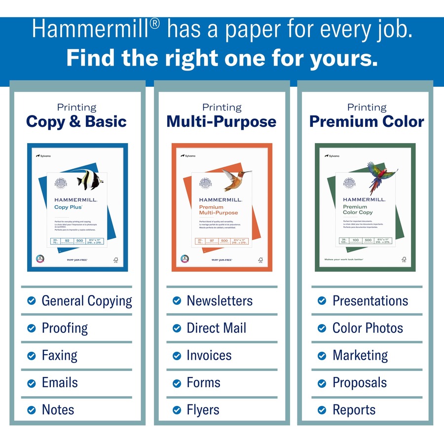 Hammermill Paper for Copy 11x17 Laser, Inkjet Recycled Paper - White - Recycled - 30% Recycled Content - 86750