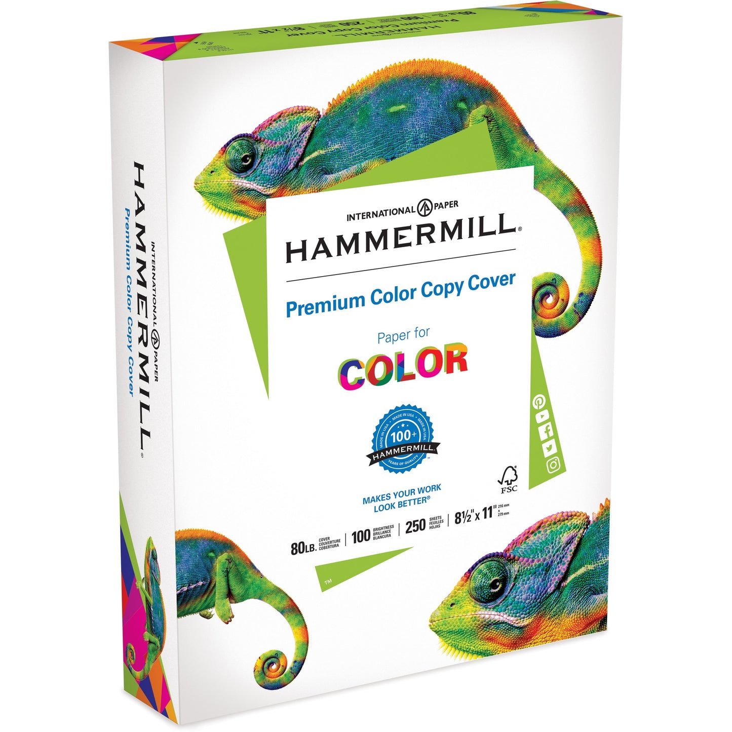 Hammermill Paper for Color 8.5x11 Inkjet, Laser Printable Multipurpose Card Stock - White