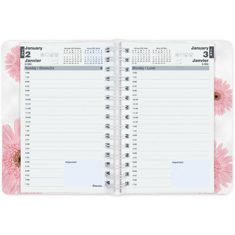 Blueline Blueline Pink Daisy Daily Planner - C1504W95BT