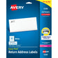 Avery&reg; Easy Peel(R) Return Address Labels, Sure Feed(TM) Technology, Permanent Adhesive, 2/3" x 1-3/4" , 1,500 Labels (5195)