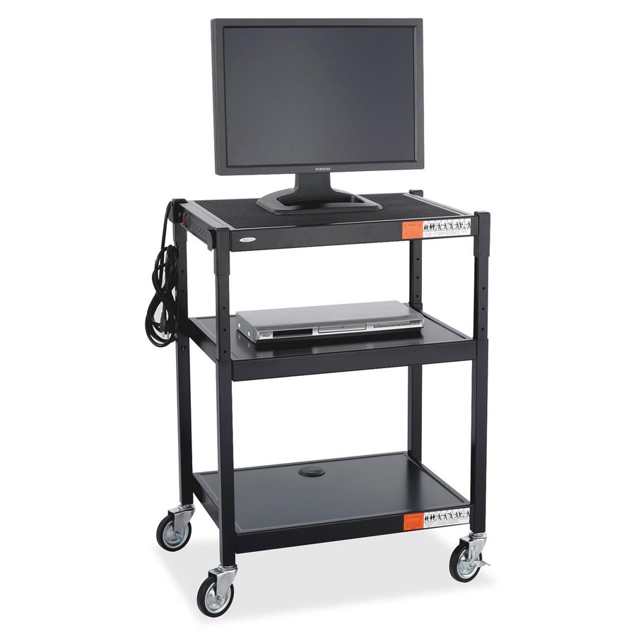 Safco Adjustable Height A/V Cart - 8932BL