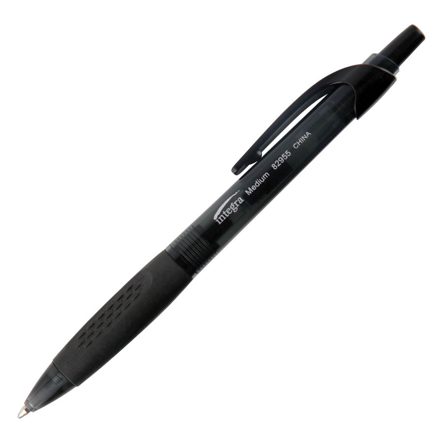 PEN,RETRACTABLE,GRIP,MED,BK