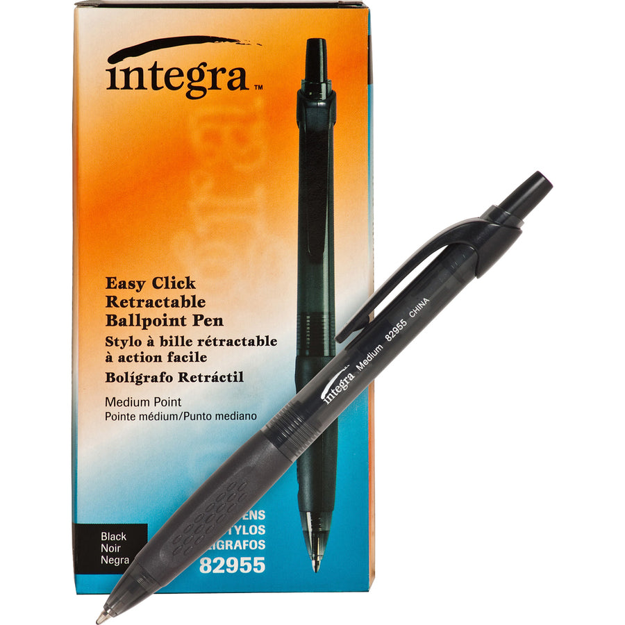 PEN,RETRACTABLE,GRIP,MED,BK