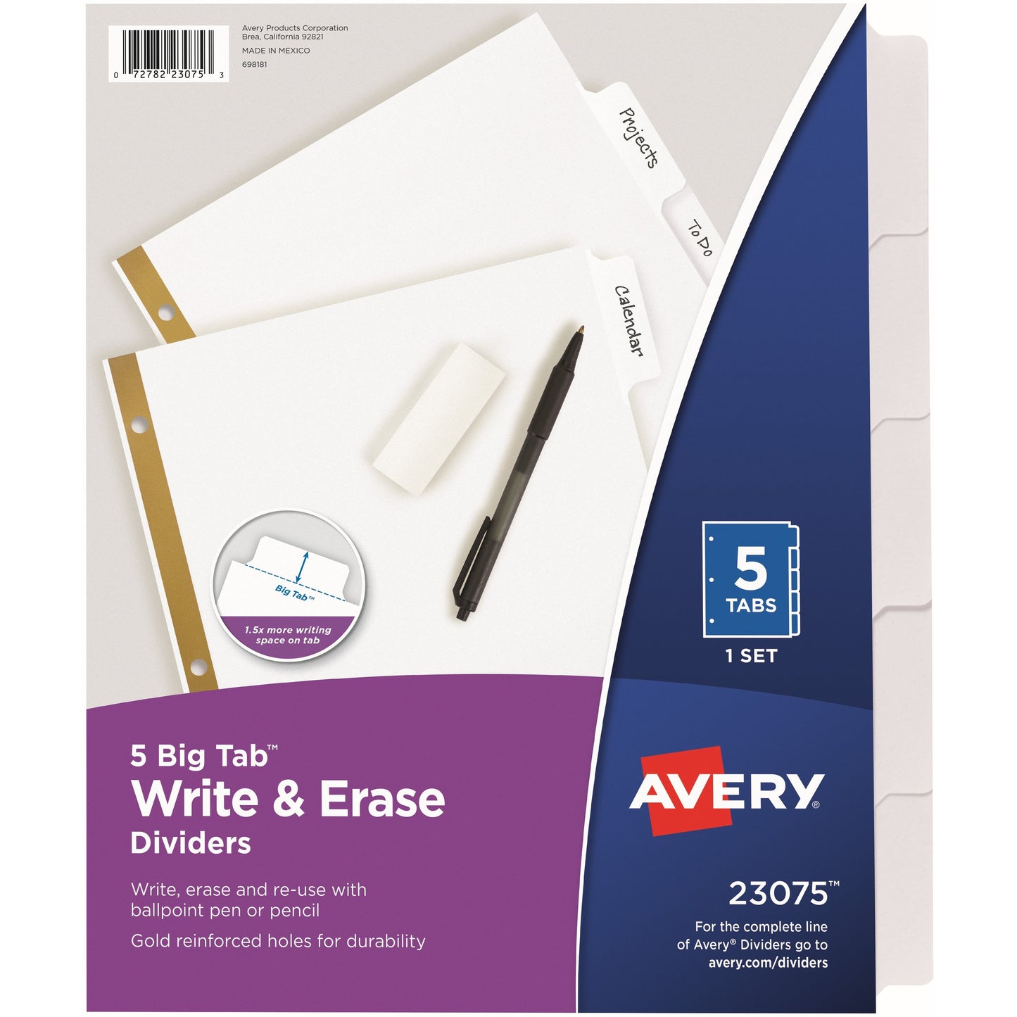 Avery&reg; Big Tab Eraseable Write-On Dividers