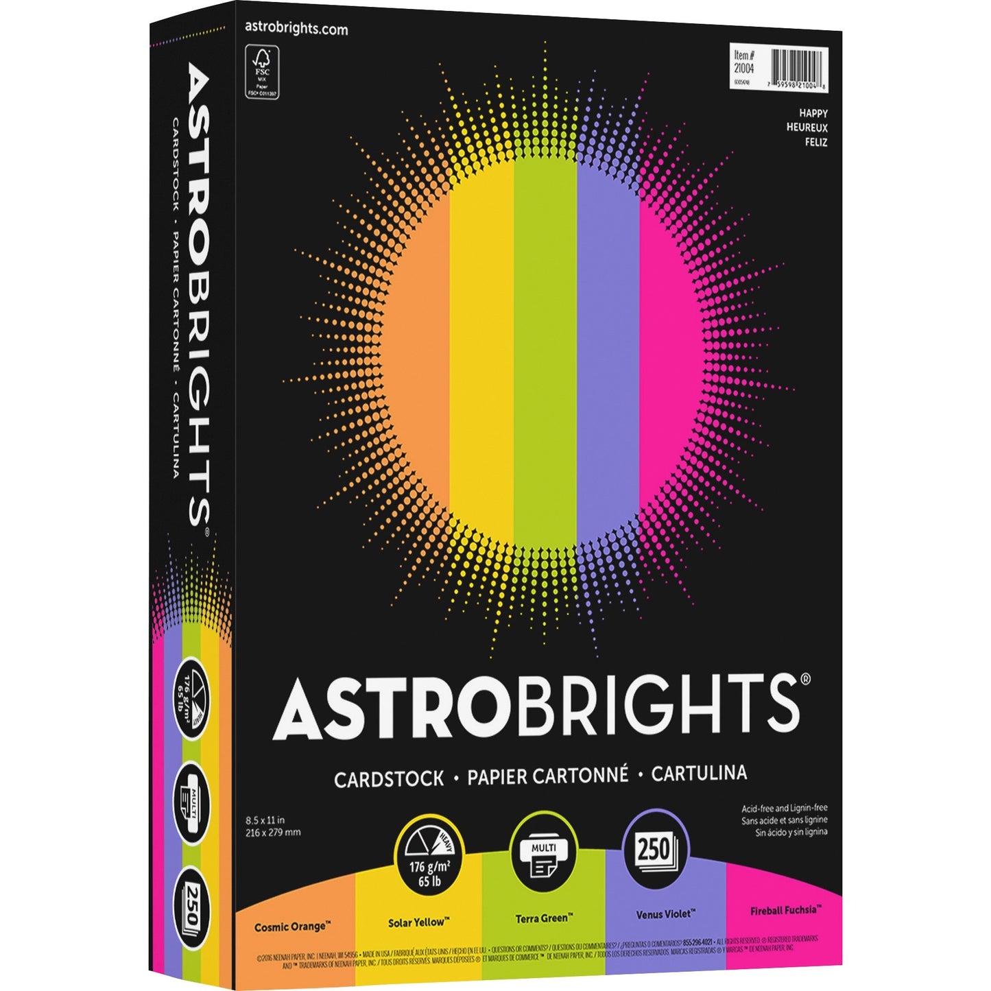 Astrobrights Colored Cardstock - "Happy" 5-Color Assortment