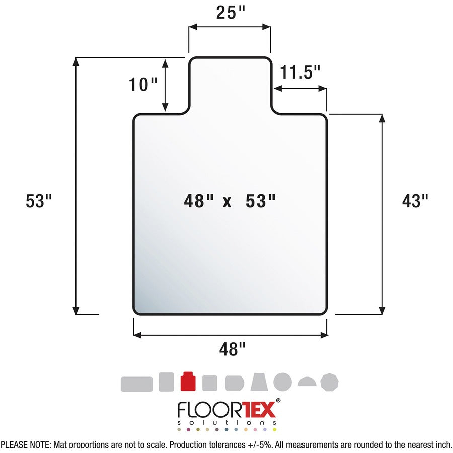 Cleartex Ultimat Low/Medium Pile Carpet Chairmat w/Lip - 1113423LR