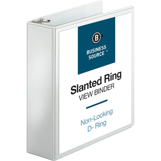 Business Source Basic D-Ring White View Binders