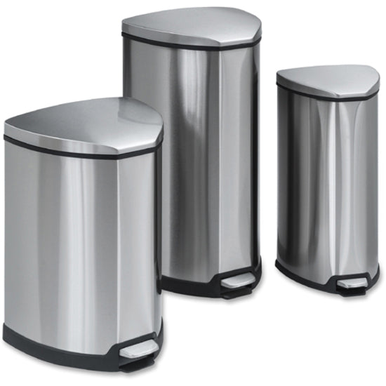 Safco Hands-free Step-on Stainless Receptacle - 9687SS