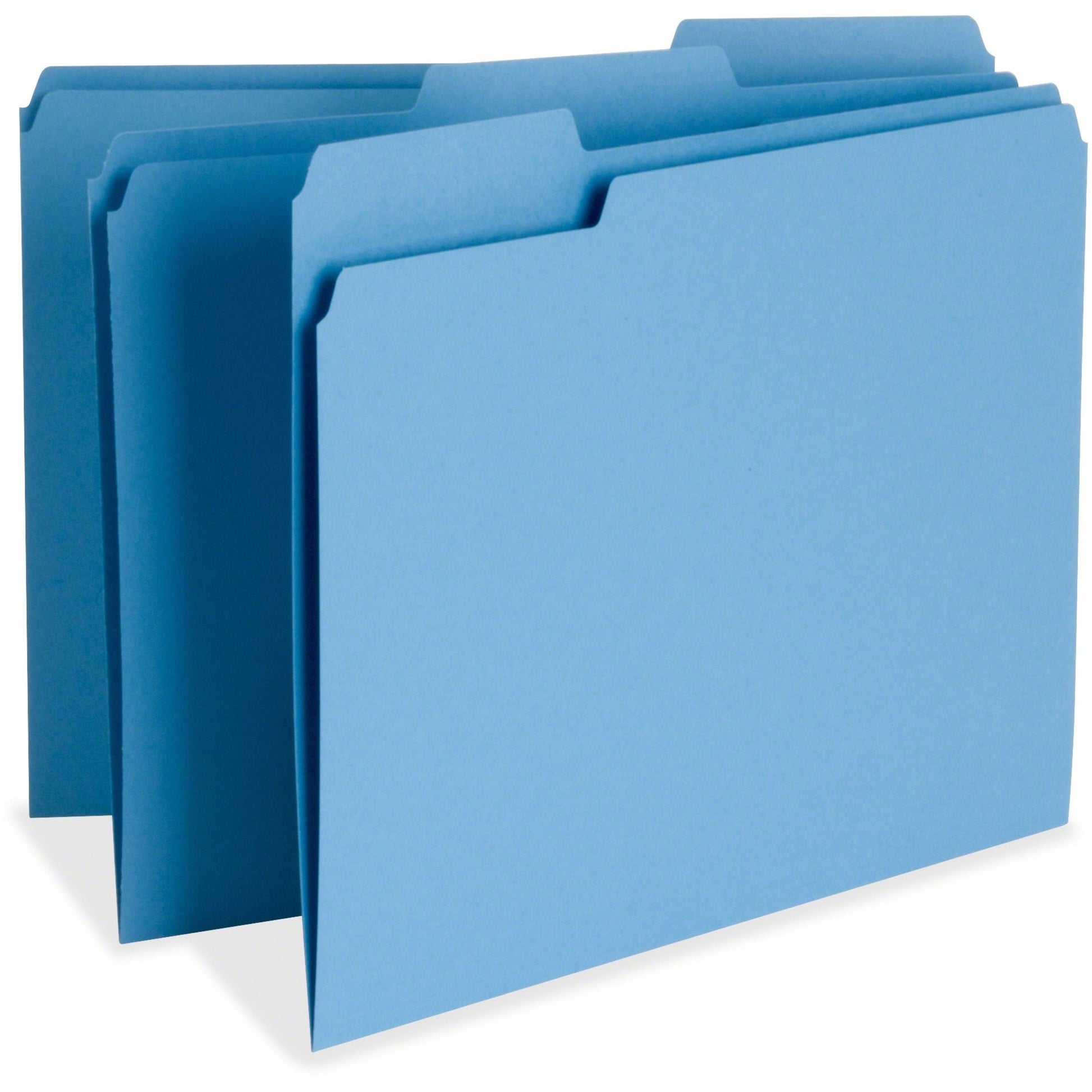 Business Source 1/3 Tab Cut Letter Recycled Top Tab File Folder