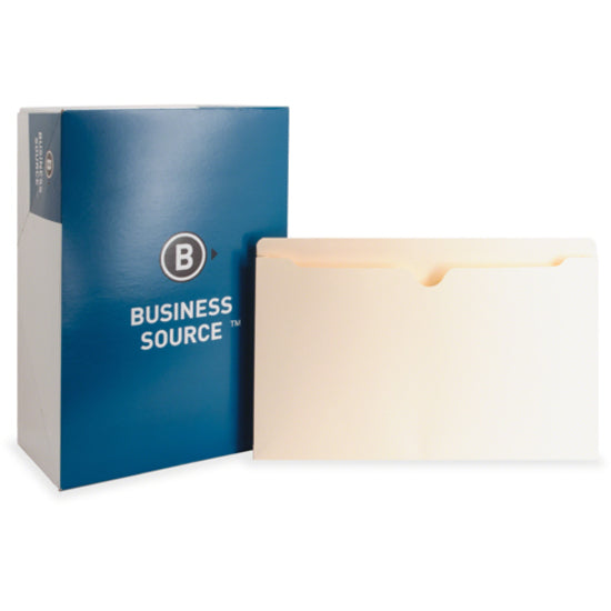 Business Source Straight Tab Cut Legal Recycled File Pocket - 65801