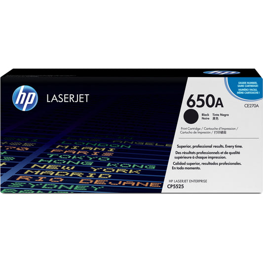 HP 650A (CE270A) Original Toner Cartridge - Single Pack - Black
