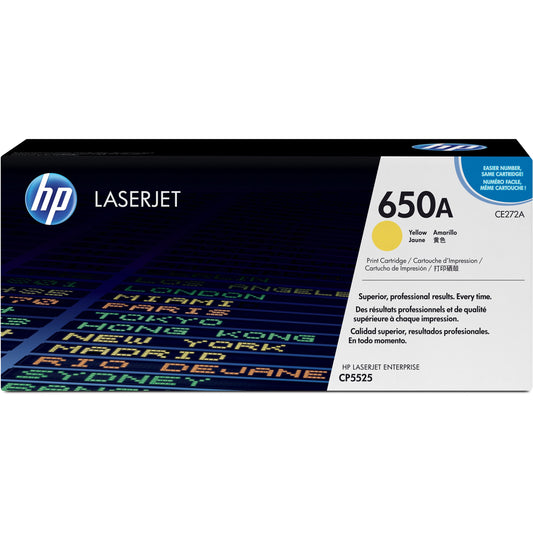 HP 650A (CE272A) Original Toner Cartridge - Single Pack - Yellow