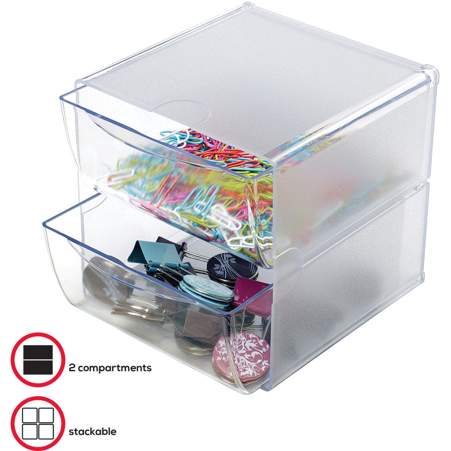 CUBE, 2-DRAWER          *CLEAR