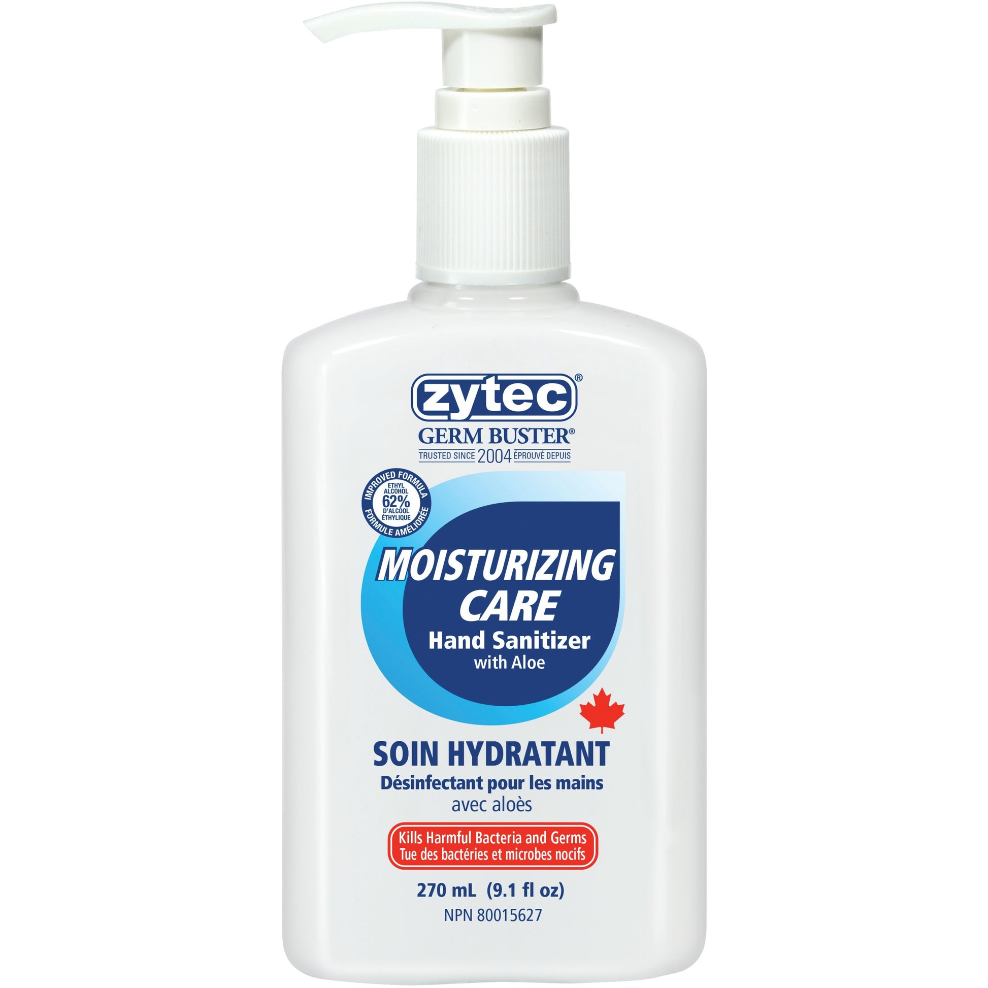 Zytec Germ Buster Moisturizing Care Sanitizer - 270 mL - Push Pump - 1 Each