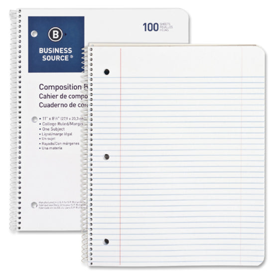 Business Source Wirebound College Ruled Notebooks - Letter - 10968