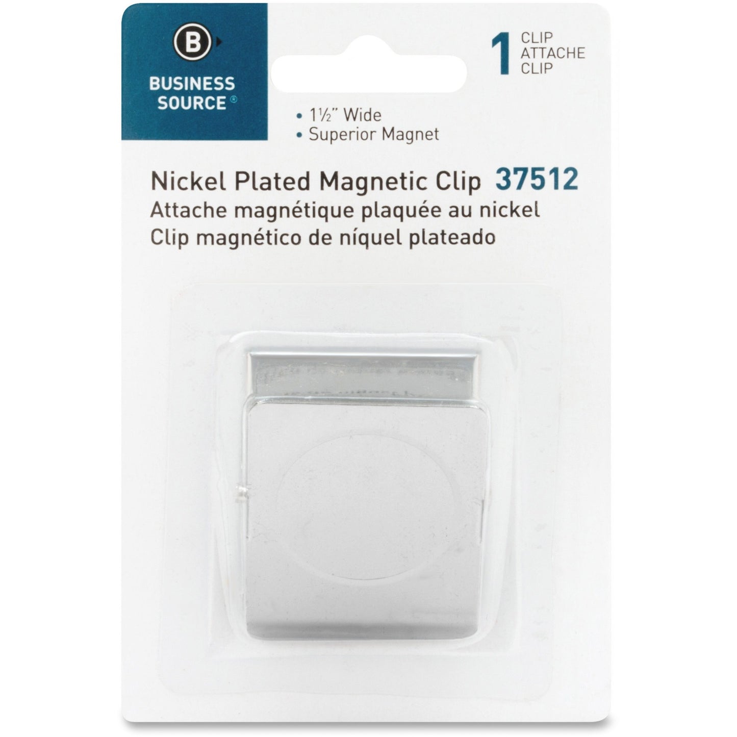 Business Source Nickel Plated Magnetic Clips
