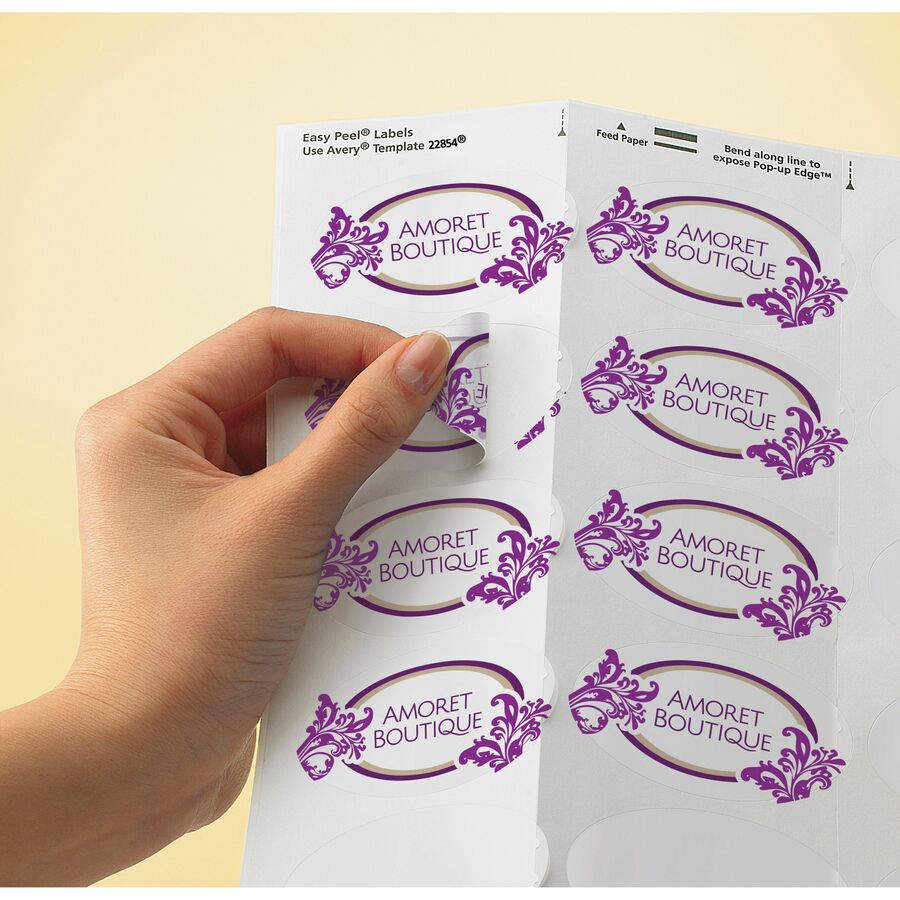 GLOSSY WHITE OVAL LABELS