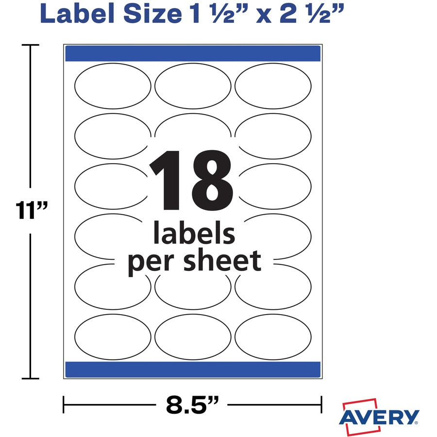 GLOSSY WHITE OVAL LABELS