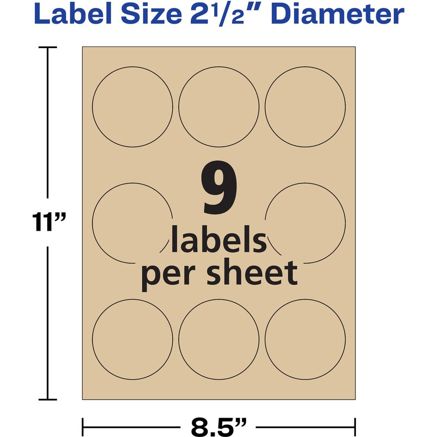 KRAFT BROWN ROUND LABELS