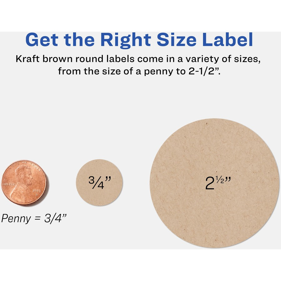 KRAFT BROWN ROUND LABELS