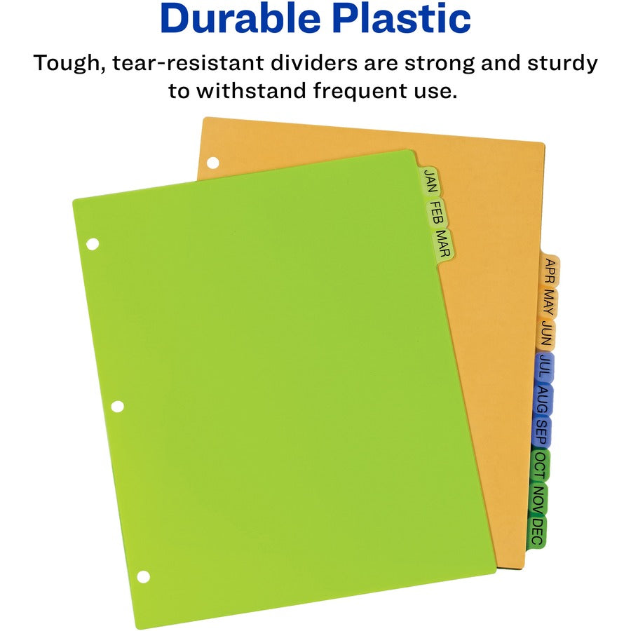 Avery&reg; Preprinted Monthly Tabs Plastic Dividers - 11331