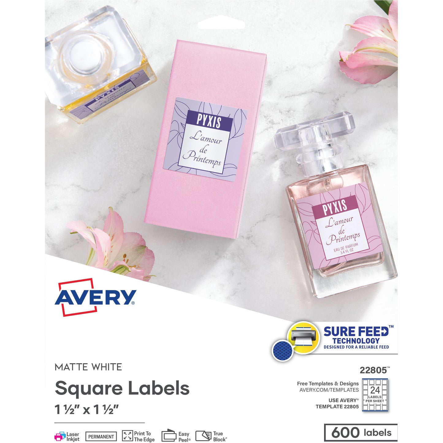 Avery&reg; Print-to-the-Edge Easy Peel Square Labels