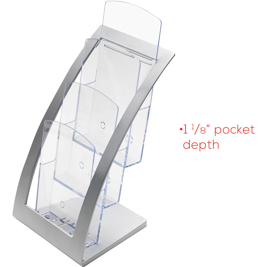 LIT STND 3-TIER LEAFLET*SILVER