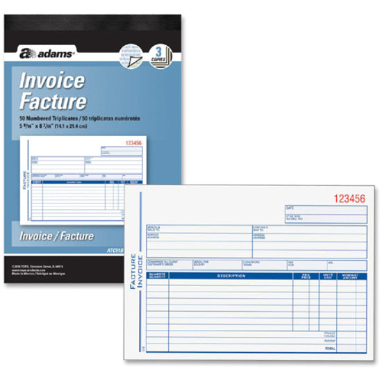 Adams Invoice Form Book - ATC51B