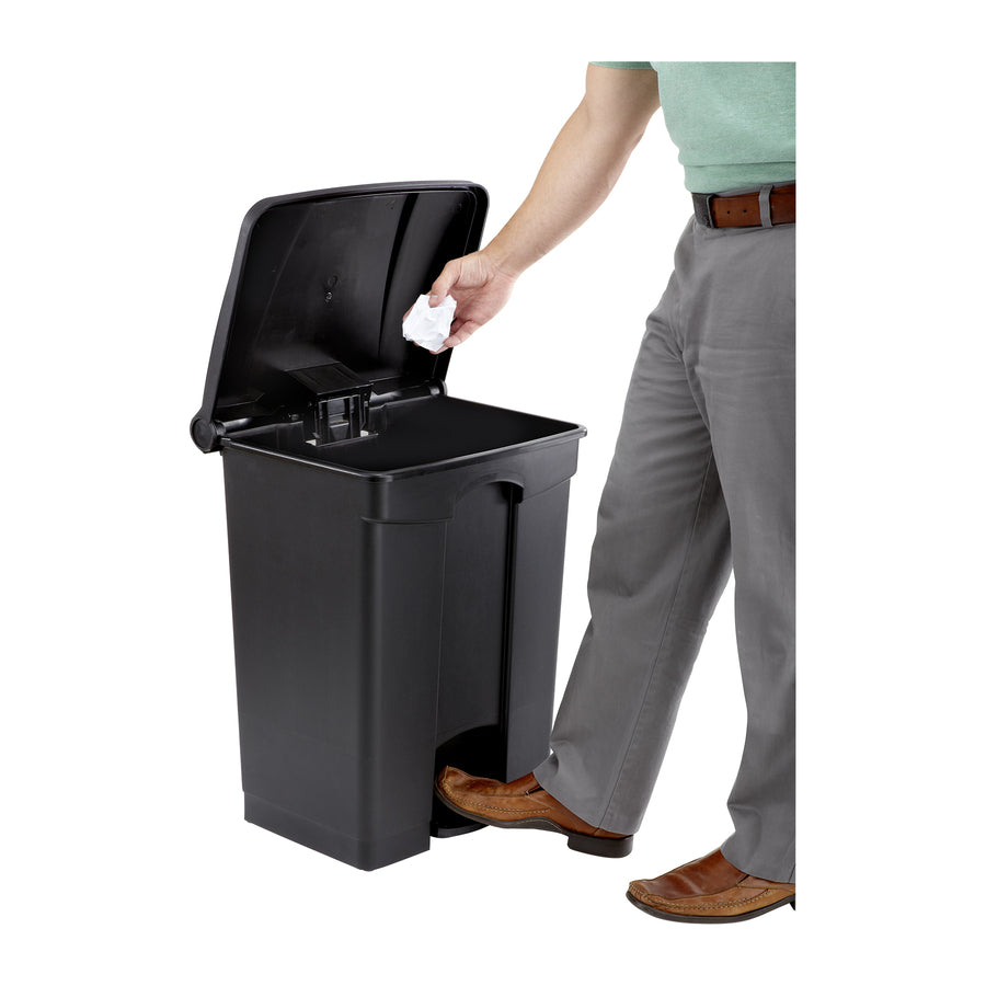 WASTEBSKT STEP-ON 17gal *BLACK