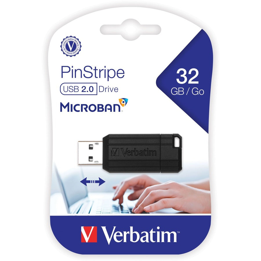 USB DRIVE 32GB PINSTRIPE BLACK