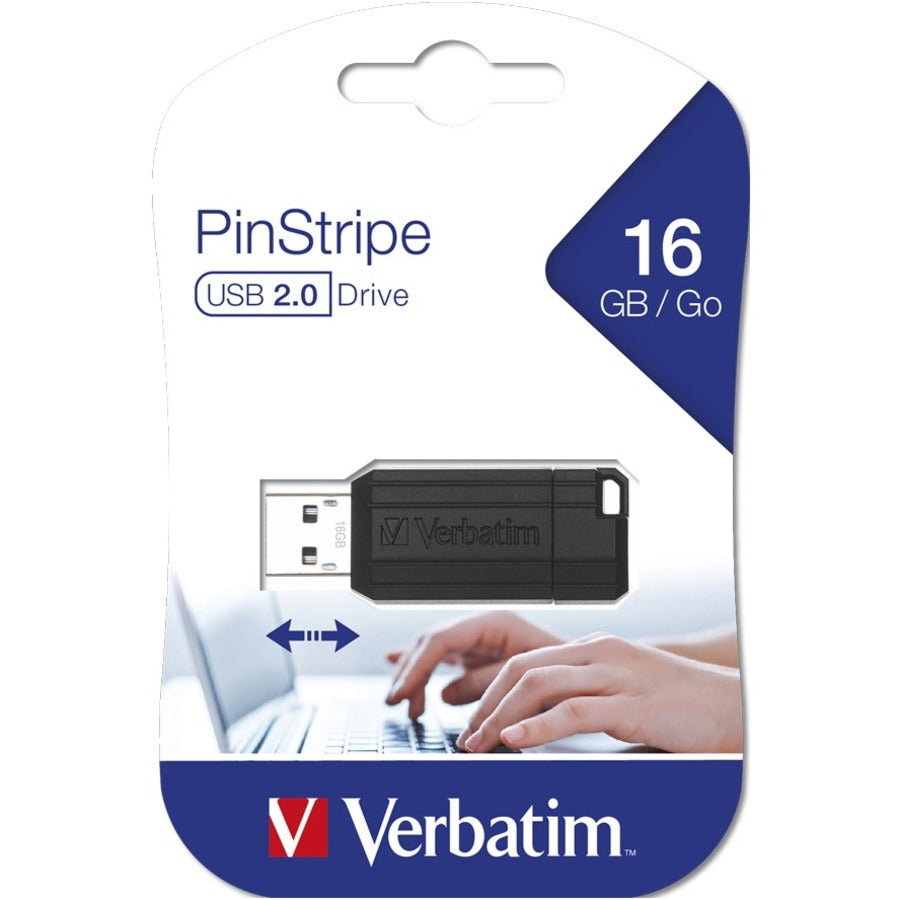 USB DRIVE 16GB PINSTRIPE BLACK