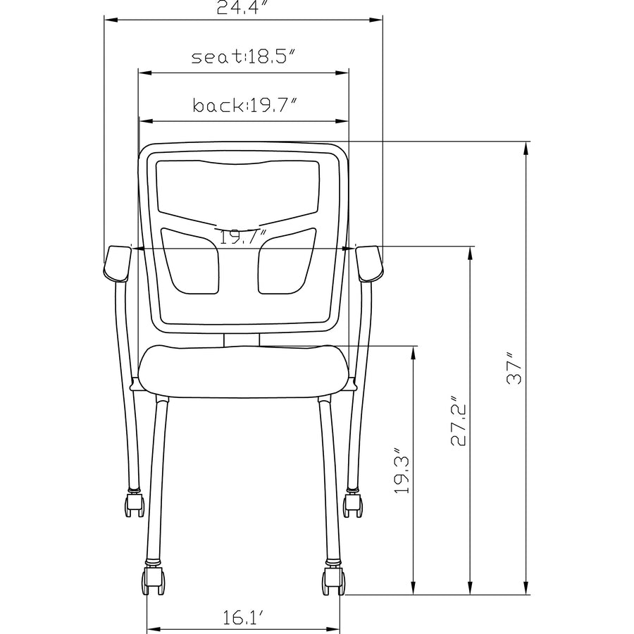 Lorell Mesh Back Fabric Seat Nesting Chairs - 84374