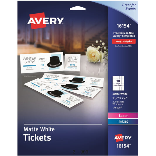 Avery&reg; Blank Printable Perforated Raffle Tickets - Tear-Away Stubs
