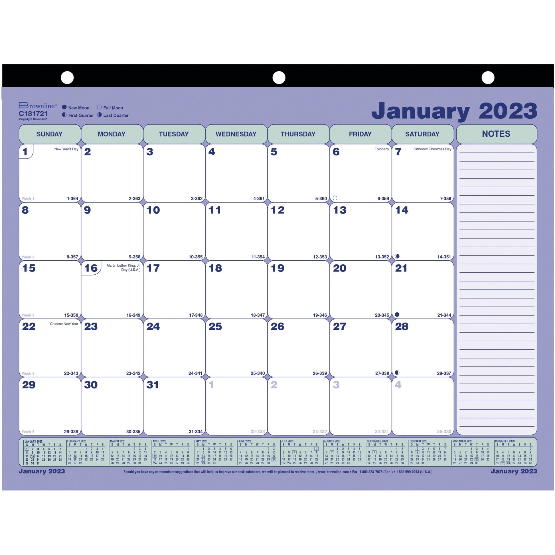 Brownline&reg; Monthly Desk/Wall Calendars