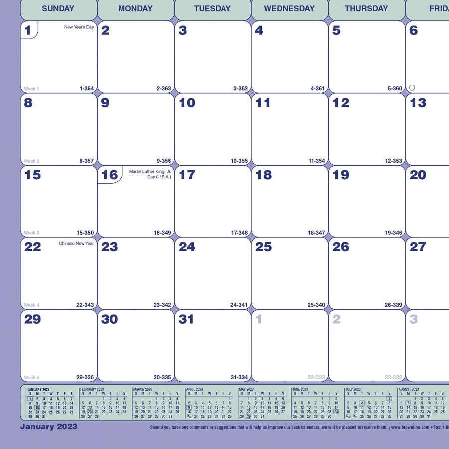 Brownline&reg; Monthly Desk/Wall Calendars - C181721