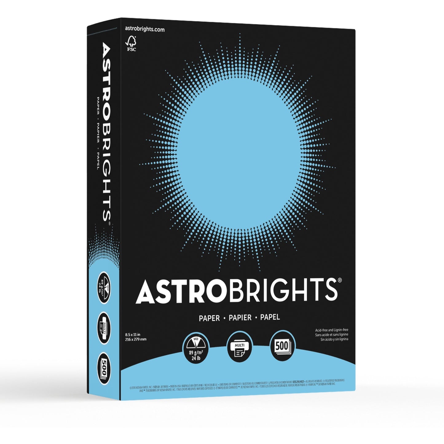 Astrobrights Inkjet, Laser Colored Paper - Lunar Blue