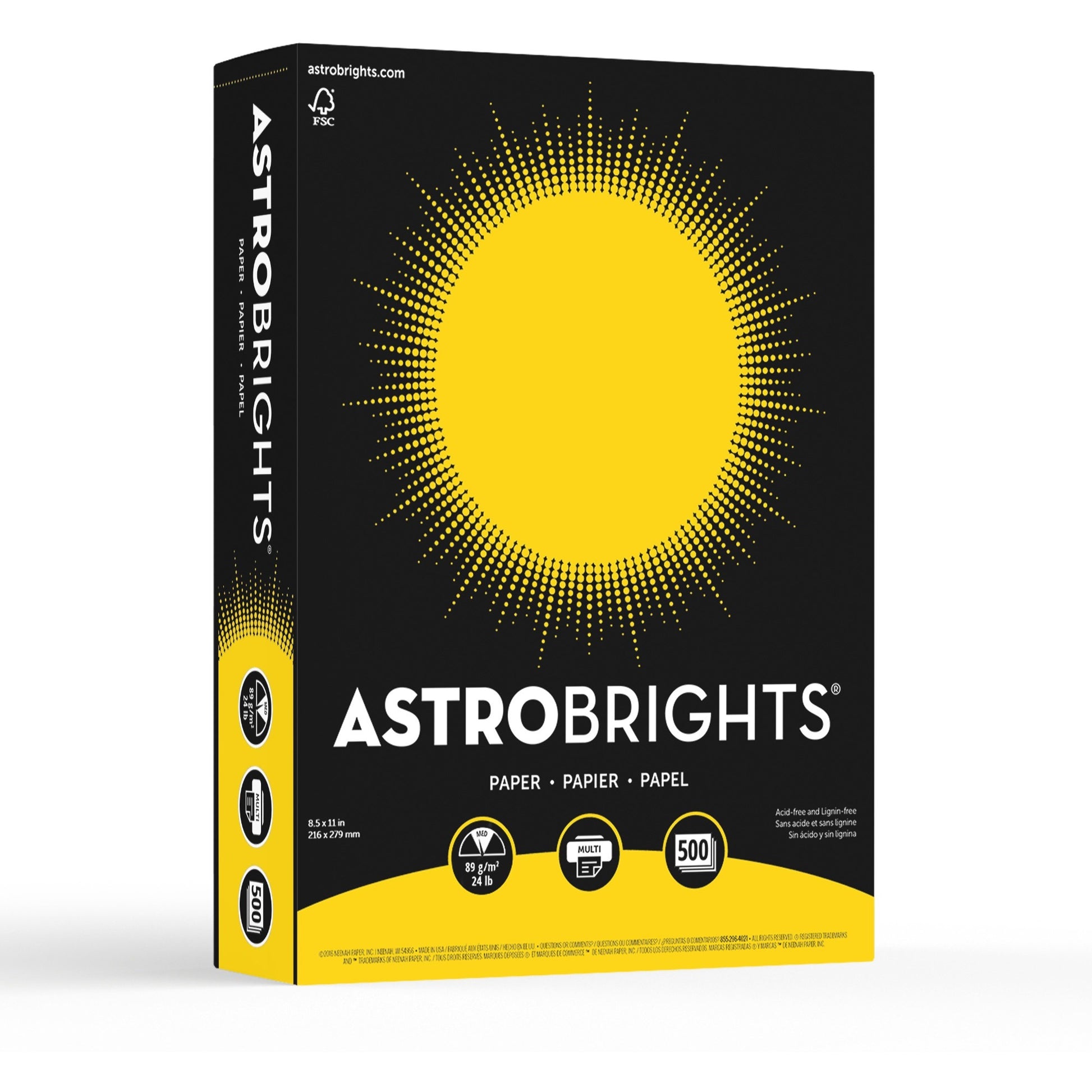 Astrobrights Inkjet, Laser Colored Paper - Solar Yellow